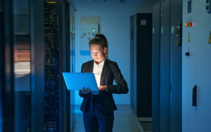 Woman In Server Room